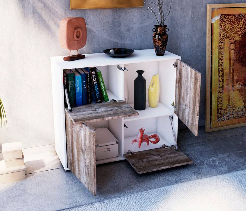 Stil Zeit Möbel Sideboard Carla, Walnuss (92x79x35cm) Lagerräumung