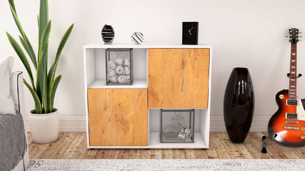 Stil Zeit Möbel Sideboard Caralina, Eiche (92x79x35cm) Neueste Mode
