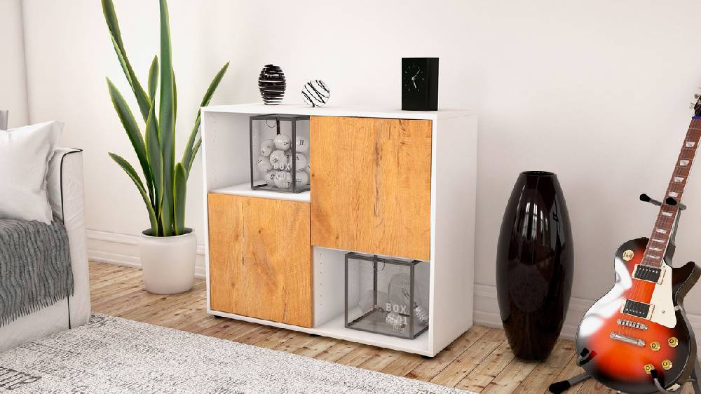 Stil Zeit Möbel Sideboard Caralina, Eiche (92x79x35cm) Neueste Mode