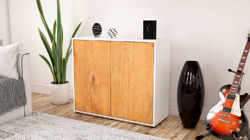 Stil Zeit Möbel Sideboard Blanka, Eiche (92x79x35cm) Neuheiten