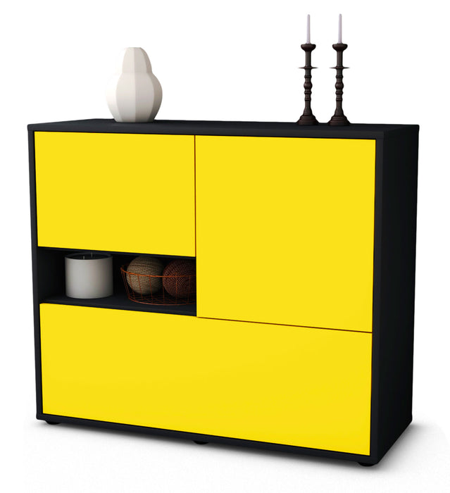 Stil Zeit Möbel Sideboard Debora, Gelb (92x79x35cm)
