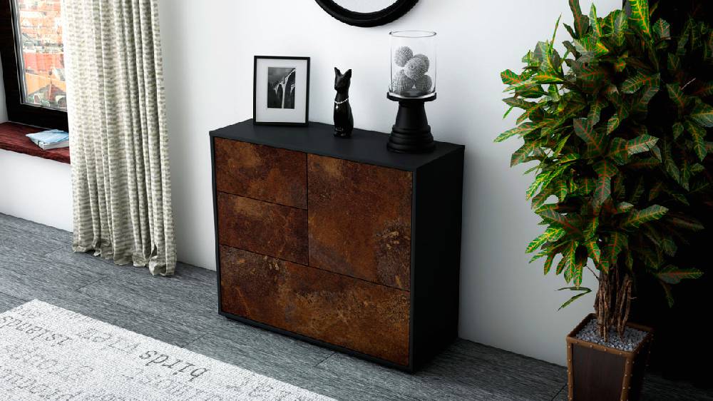 Stil Zeit Möbel Sideboard Deanna, Rost (92x79x35cm) Räumungsverkauf