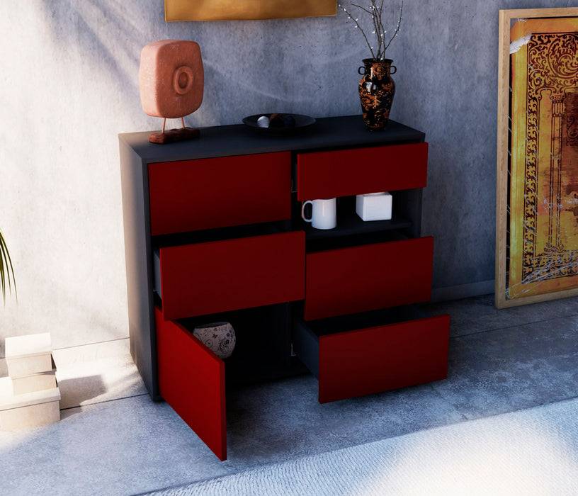Stil Zeit Möbel Sideboard Dariella, Gelb (92x79x35cm) Kauf eins, bekomm eins gratis