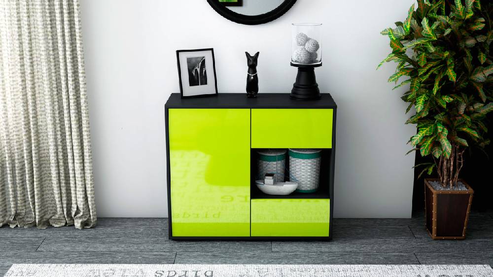 Stil Zeit Möbel Sideboard Danica, Grün (92x79x35cm) Sonderangebote
