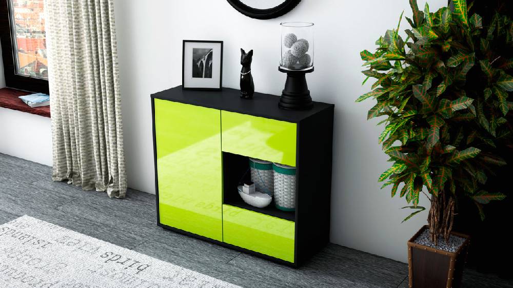 Stil Zeit Möbel Sideboard Danica, Grün (92x79x35cm) Sonderangebote