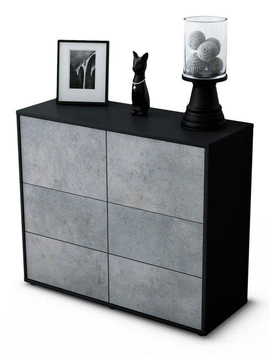 Stil Zeit Möbel Sideboard Dana, Beton (92x79x35cm)