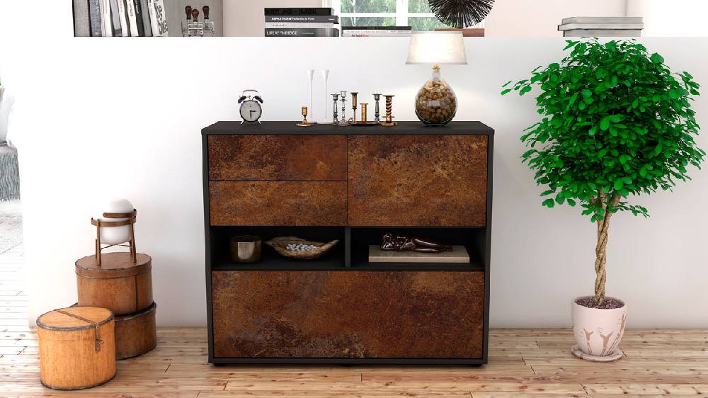 Stil Zeit Möbel Sideboard Cornelia, Rost (92x79x35cm) VIP-Rabatte