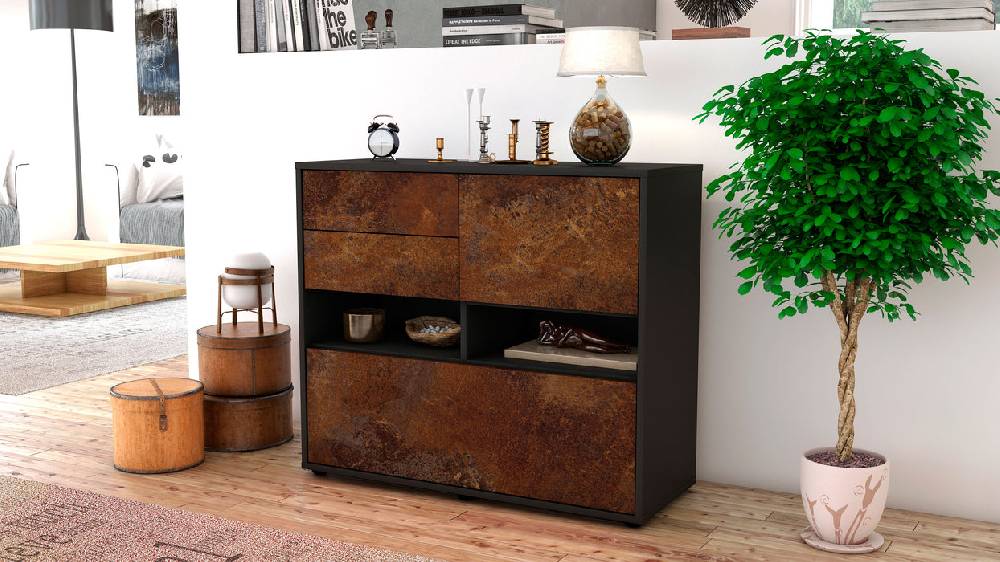 Stil Zeit Möbel Sideboard Cornelia, Rost (92x79x35cm) VIP-Rabatte