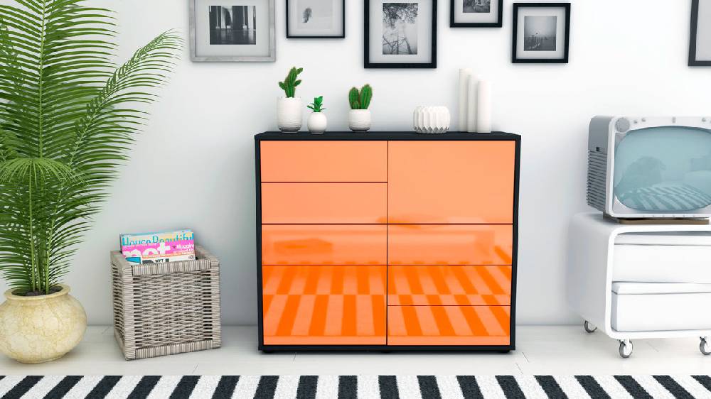 Stil Zeit Möbel Sideboard Circe, Orange (92x79x35cm) Tiefpreis