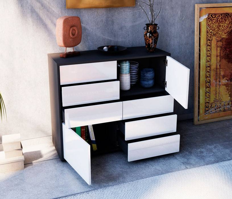 Stil Zeit Möbel Sideboard Circe, Orange (92x79x35cm) Tiefpreis