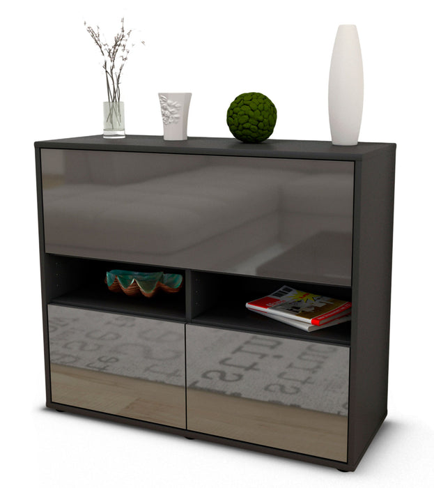 Stil Zeit Möbel Sideboard Cassandra, Grau (92x79x35cm) Kostenlose Rückgabe
