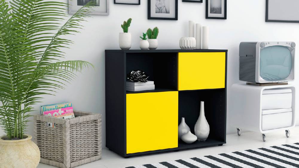Stil Zeit Möbel Sideboard Carola, Gelb (92x79x35cm) Begrenzte Freigabe