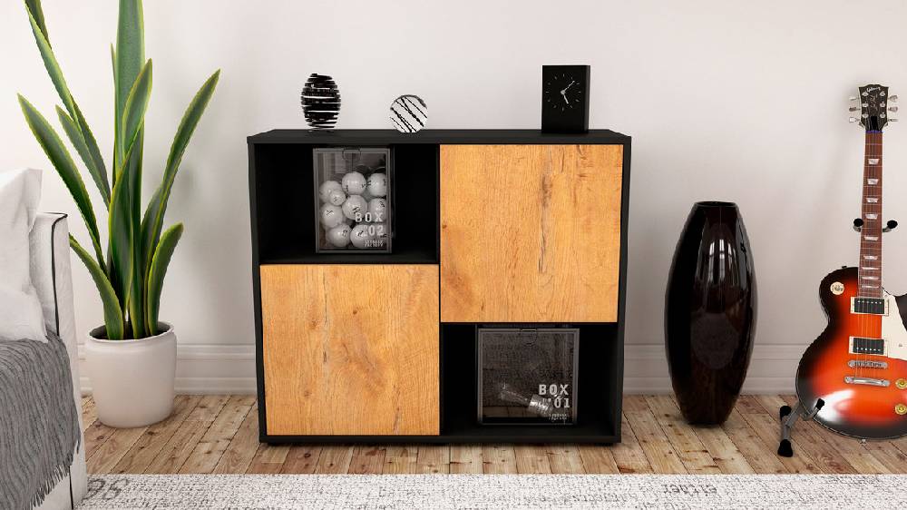 Stil Zeit Möbel Sideboard Caralina, Eiche (92x79x35cm) Letzte 2 Tage