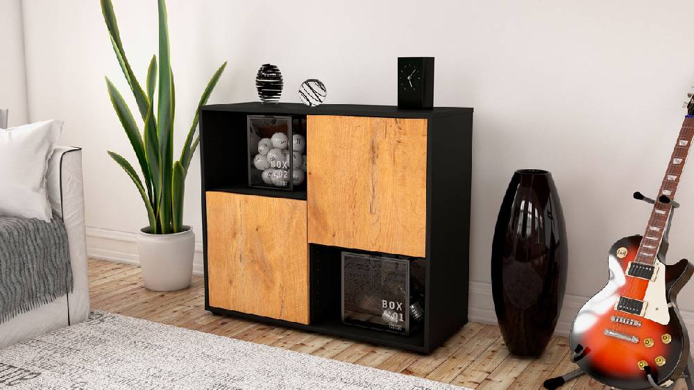 Stil Zeit Möbel Sideboard Caralina, Eiche (92x79x35cm) Letzte 2 Tage