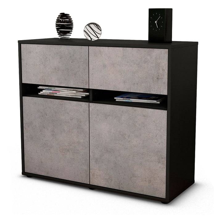 Stil Zeit Möbel Sideboard Brunilde, Beton (92x79x35cm)
