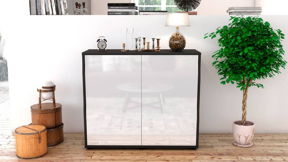Stil Zeit Möbel Sideboard Blanka, Weiß (92x79x35cm) Nur für heute