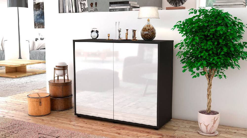 Stil Zeit Möbel Sideboard Blanka, Weiß (92x79x35cm) Nur für heute