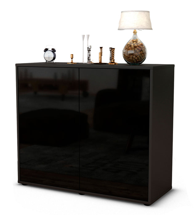 Stil Zeit Möbel Sideboard Blanka, Schwarz (92x79x35cm)