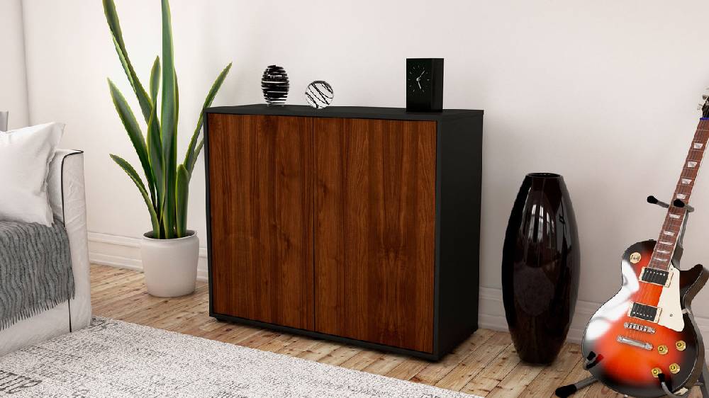 Stil Zeit Möbel Sideboard Blanka, Walnuss (92x79x35cm) Vierteljährliche Förderung