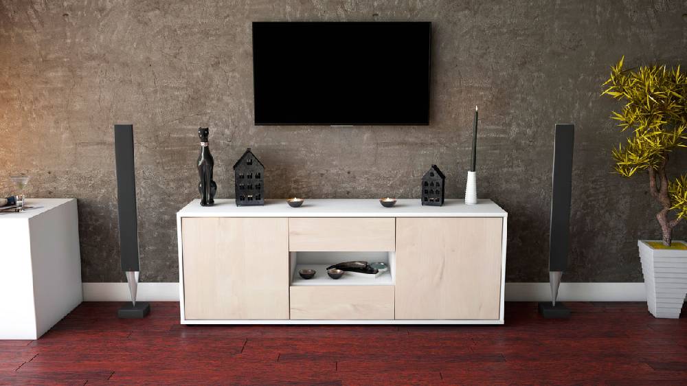 Stil Zeit Möbel Lowboard Antonella, Zeder (136x49x35cm) Discount Store für neue Produkte