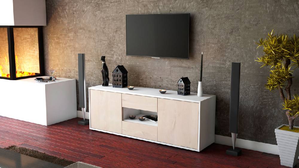 Stil Zeit Möbel Lowboard Antonella, Zeder (136x49x35cm) Discount Store für neue Produkte