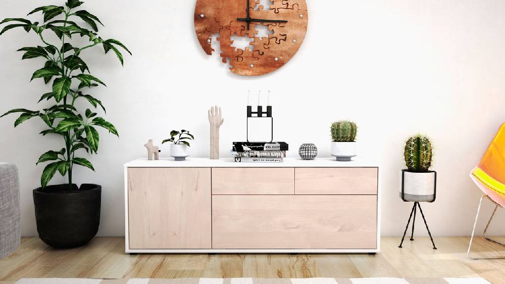 Stil Zeit Möbel Lowboard Annabell, Zeder (136x49x35cm) Super Rabatt