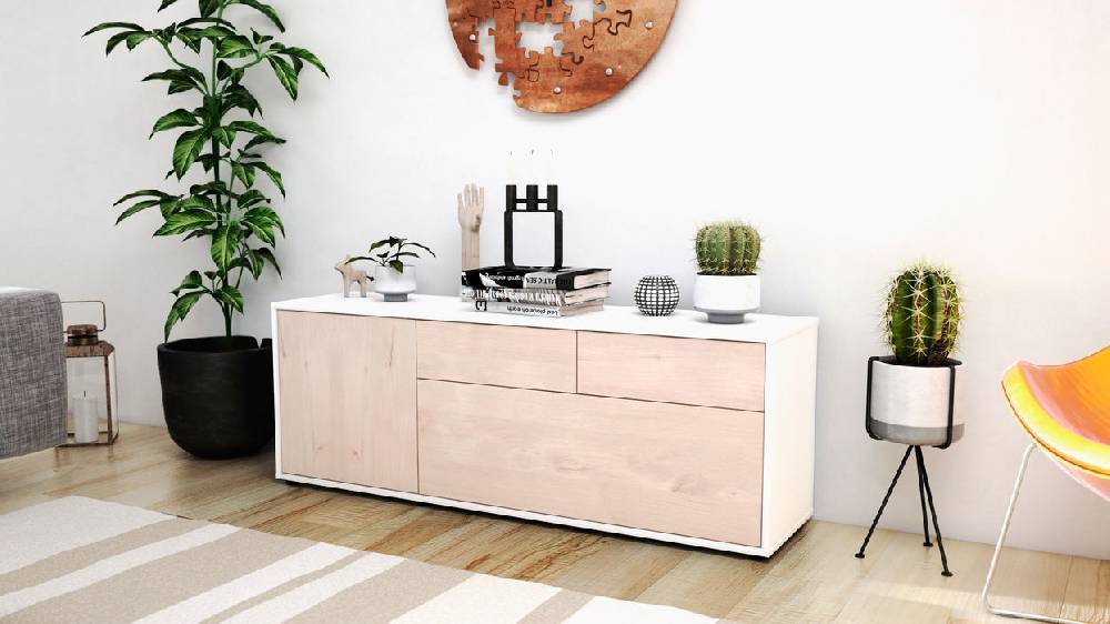 Stil Zeit Möbel Lowboard Annabell, Zeder (136x49x35cm) Super Rabatt