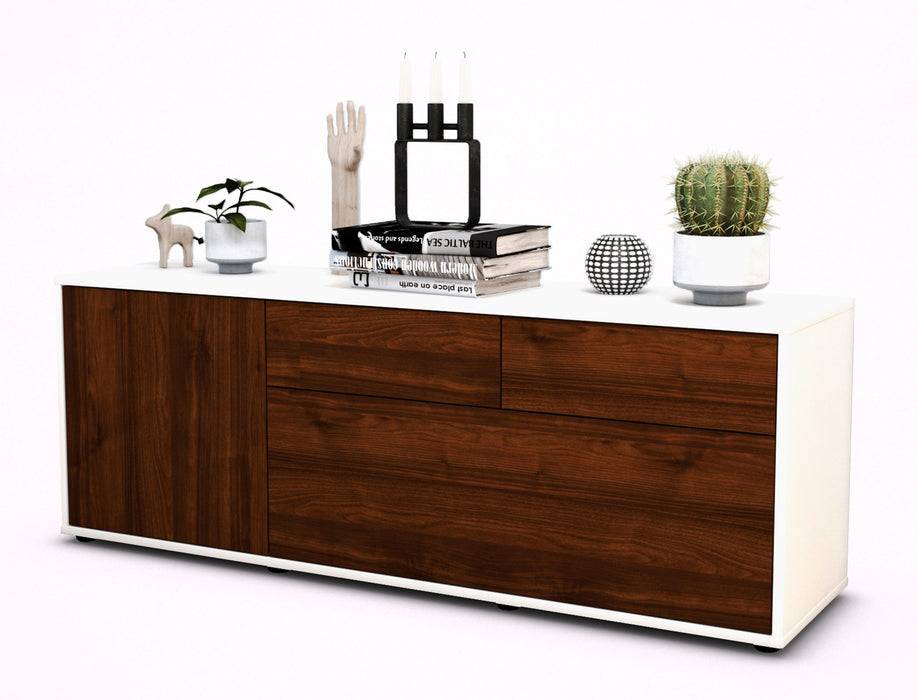 Stil Zeit Möbel Lowboard Annabell, Walnuss (136x49x35cm)