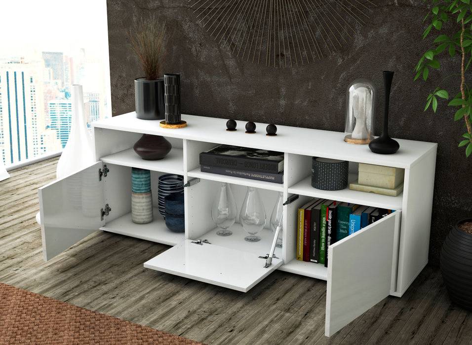 Stil Zeit Möbel Lowboard Andrina, Grau (136x49x35cm) Clearance-Verkauf
