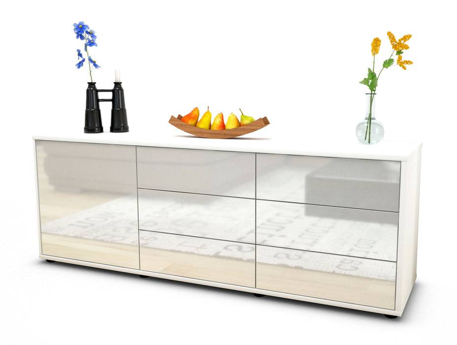 Stil Zeit Möbel Lowboard Amedea, Weiß (136x49x35cm)