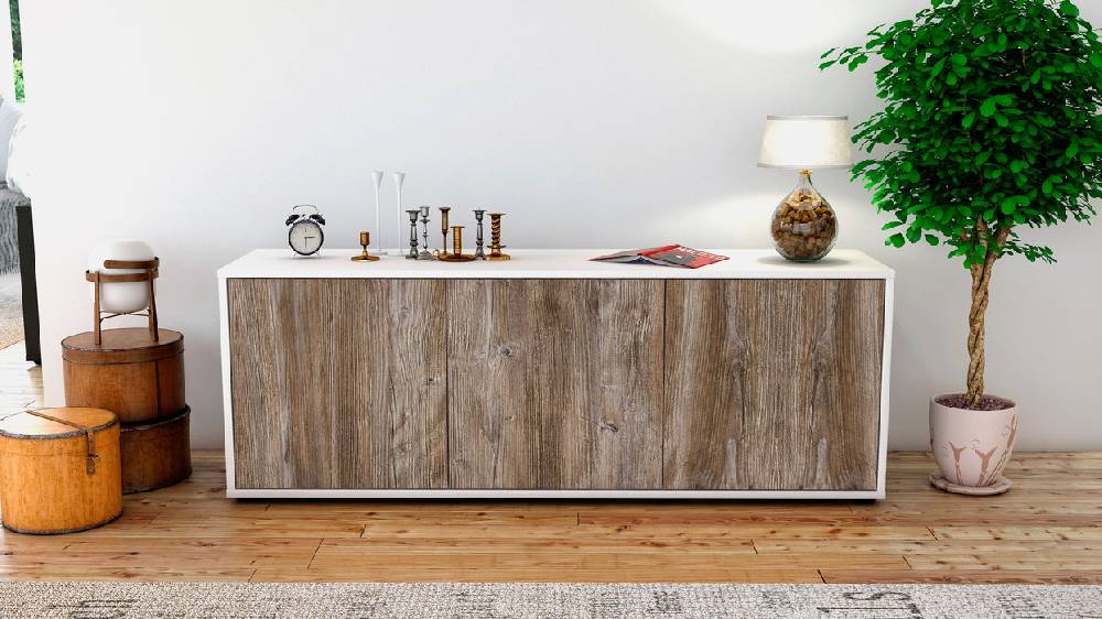 Stil Zeit Möbel Lowboard Allegra, Treibholz (136x49x35cm) Rabatte dieses Monats