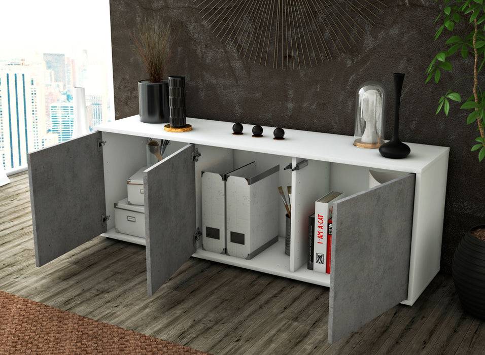 Stil Zeit Möbel Lowboard Allegra, Beton (136x49x35cm) Auslauf