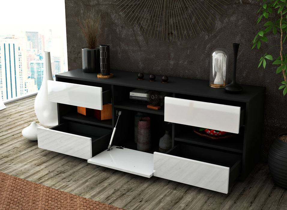 Stil Zeit Möbel Lowboard Annina, Grau (136x49x35cm) Angebote