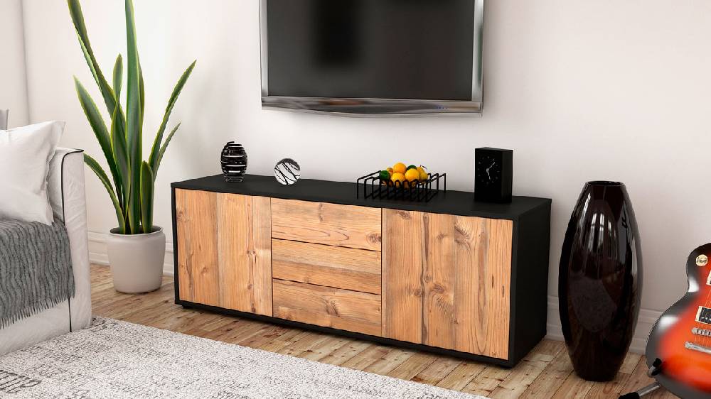 Stil Zeit Möbel Lowboard Ameline, Pinie (136x49x35cm) Limitierter Zeitrabatt