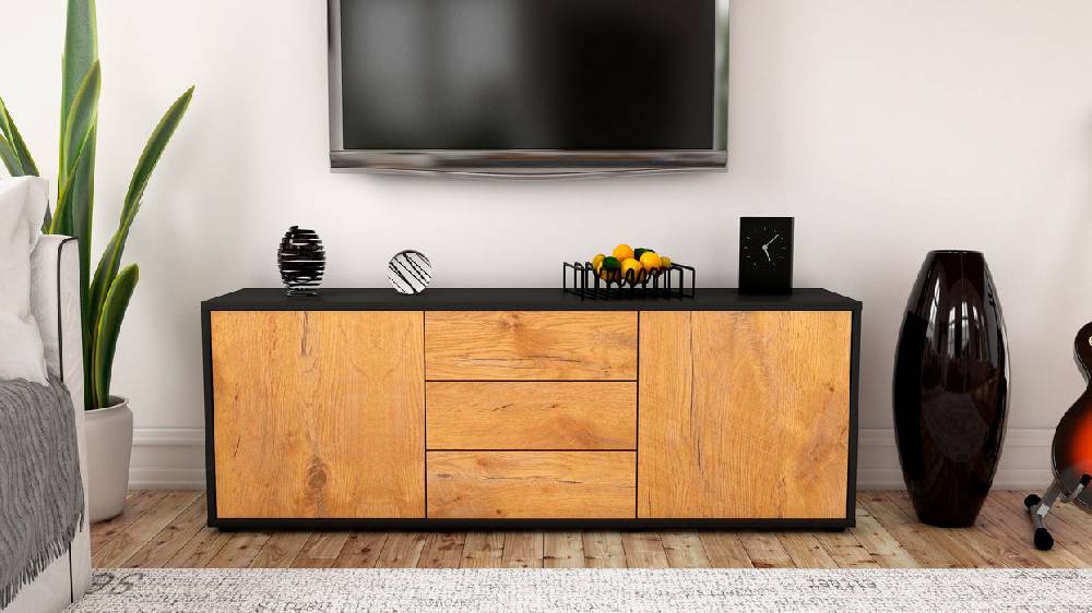 Stil Zeit Möbel Lowboard Ameline, Eiche (136x49x35cm) Fabrik Onlineshop