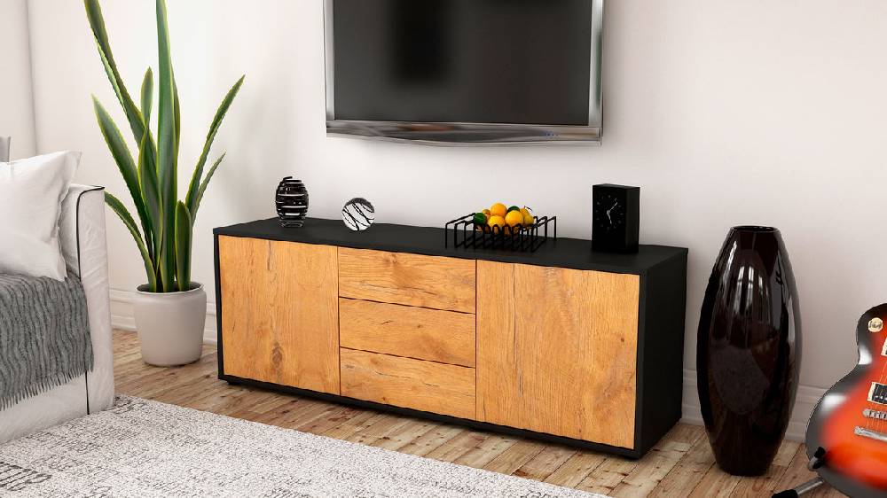 Stil Zeit Möbel Lowboard Ameline, Eiche (136x49x35cm) Fabrik Onlineshop