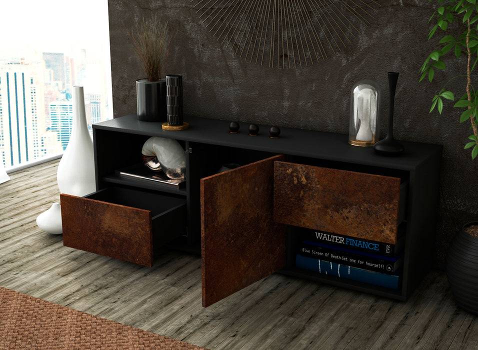 Stil Zeit Möbel Lowboard Ambra, Rost (136x49x35cm) Fabrikpreis