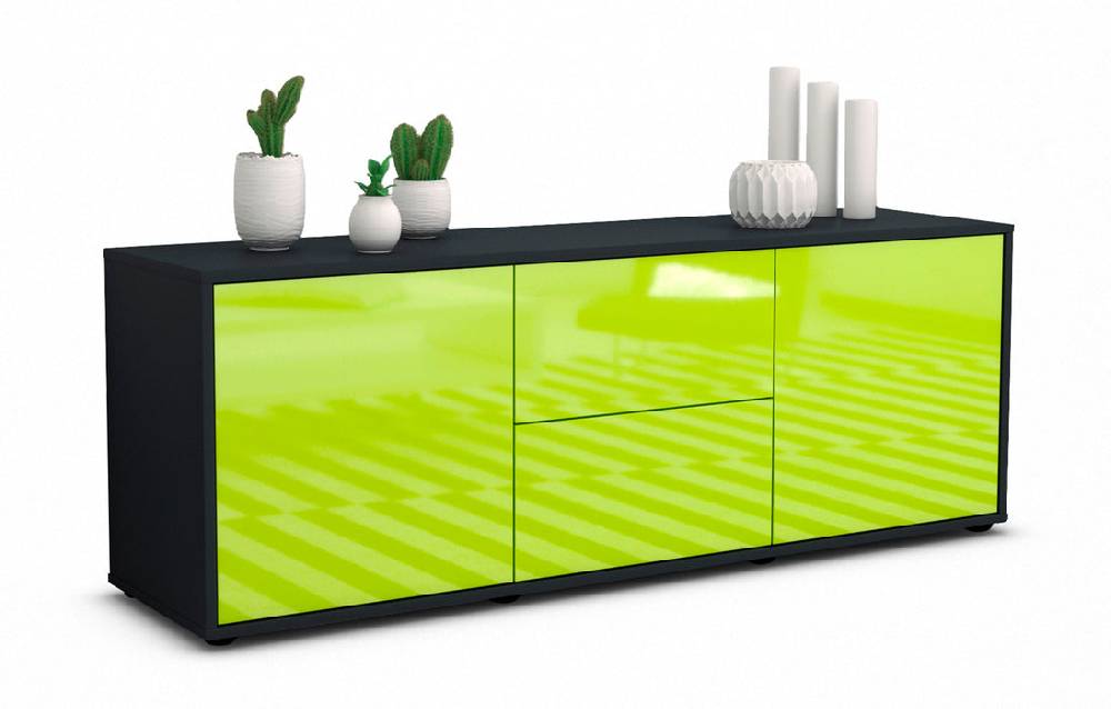 Stil Zeit Möbel Lowboard Alma, Grün (136x49x35cm)