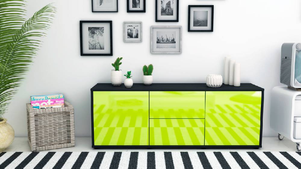 Stil Zeit Möbel Lowboard Alma, Grün (136x49x35cm) Günstig kaufen
