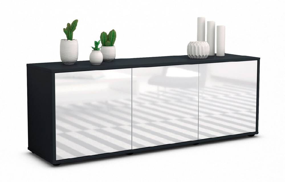 Stil Zeit Möbel Lowboard Allegra, Weiß (136x49x35cm) Versandkostenfrei