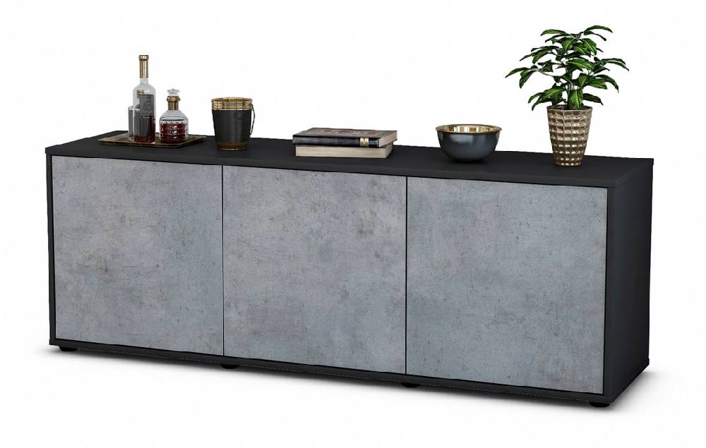 Stil Zeit Möbel Lowboard Allegra, Beton (136x49x35cm)