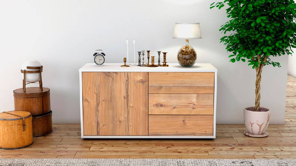Stil Zeit Möbel Lowboard Alessandra, Pinie (92x49x35cm) Online Shopping