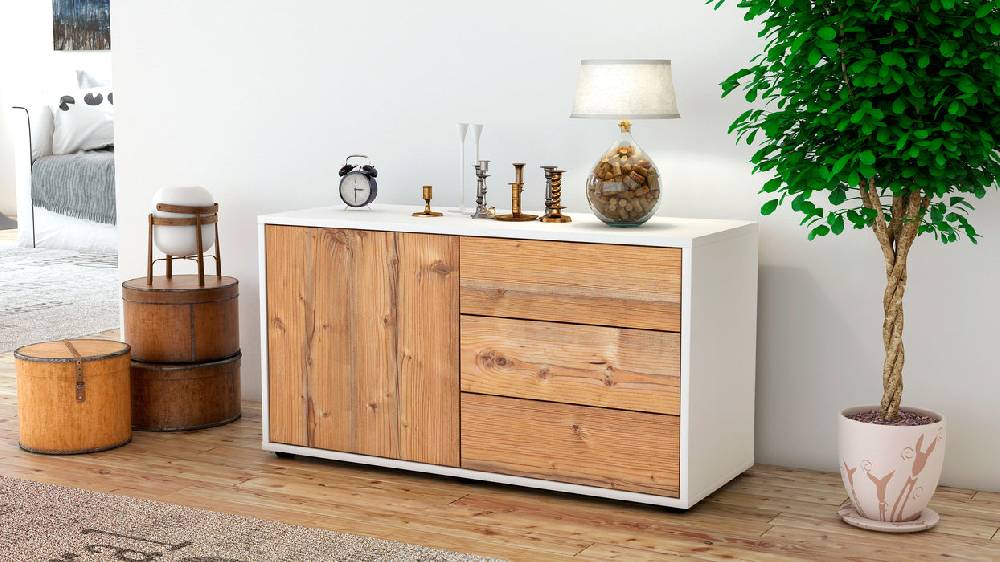 Stil Zeit Möbel Lowboard Alessandra, Pinie (92x49x35cm) Online Shopping