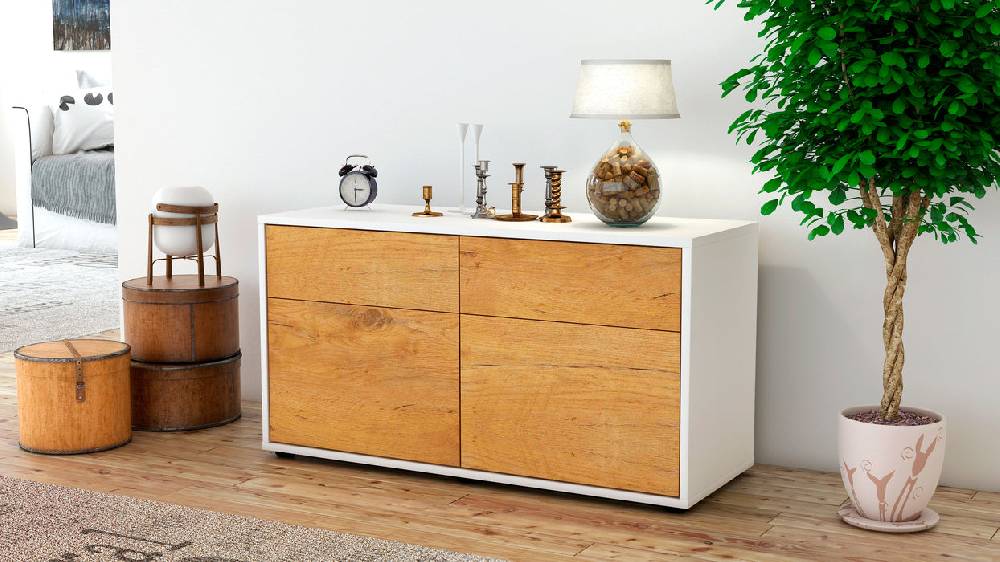 Stil Zeit Möbel Lowboard Alena, Eiche (92x49x35cm) Saisonschlussverkauf