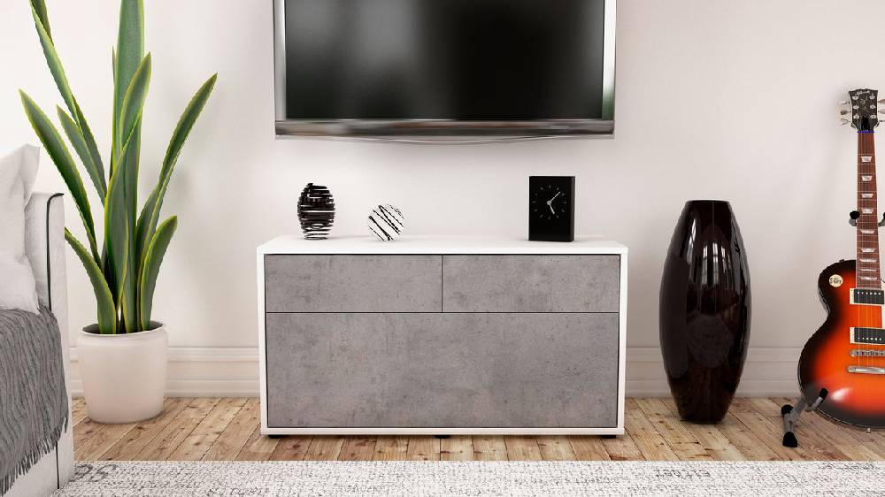 Stil Zeit Möbel Lowboard Agnese, Beton (92x49x35cm) Weihnachtsangebot
