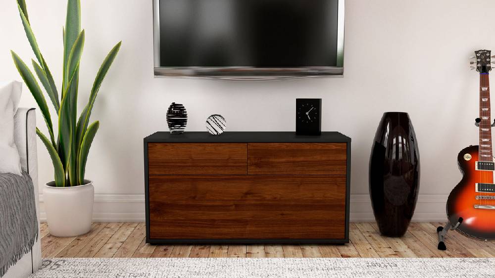 Stil Zeit Möbel Lowboard Agnese, Walnuss (92x49x35cm) Blitzangebot