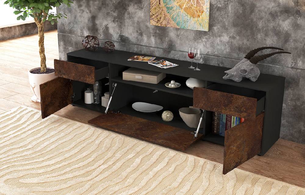 Stil Zeit Möbel Lowboard Bernadetta, Rost (180x49x35cm) Begrenzte Freigabe