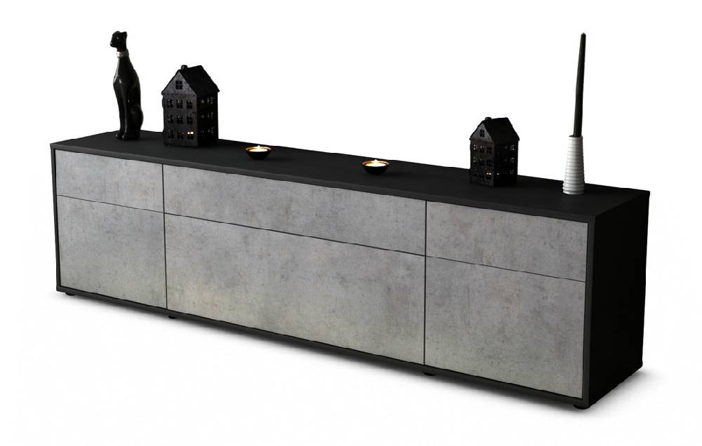 Stil Zeit Möbel Lowboard Beppa, Beton (180x49x35cm)