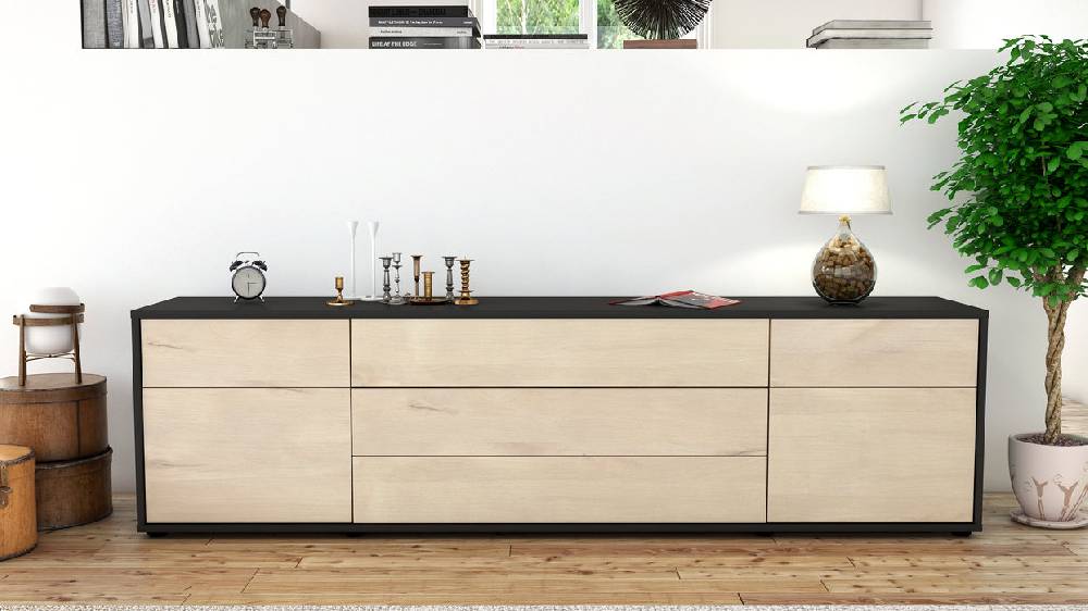 Stil Zeit Möbel Lowboard Benita, Zeder (180x49x35cm) Letzte 2 Tage