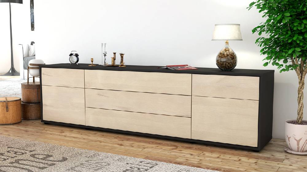 Stil Zeit Möbel Lowboard Benita, Zeder (180x49x35cm) Letzte 2 Tage